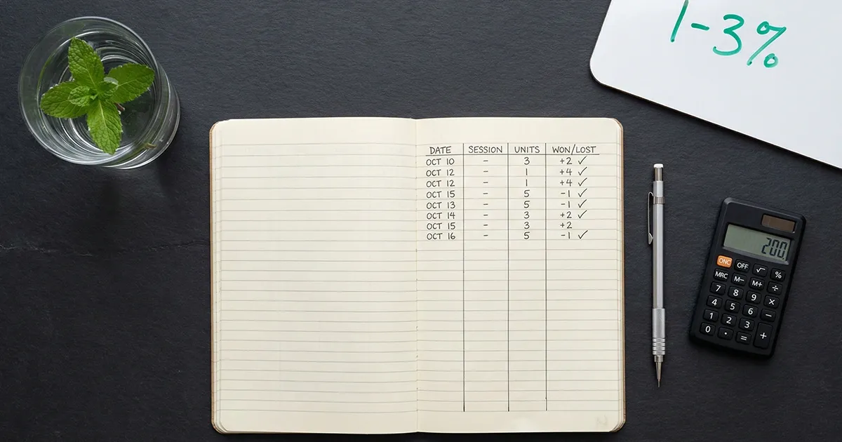 Carnet de notes avec planning de gestion de bankroll pour les paris sportifs