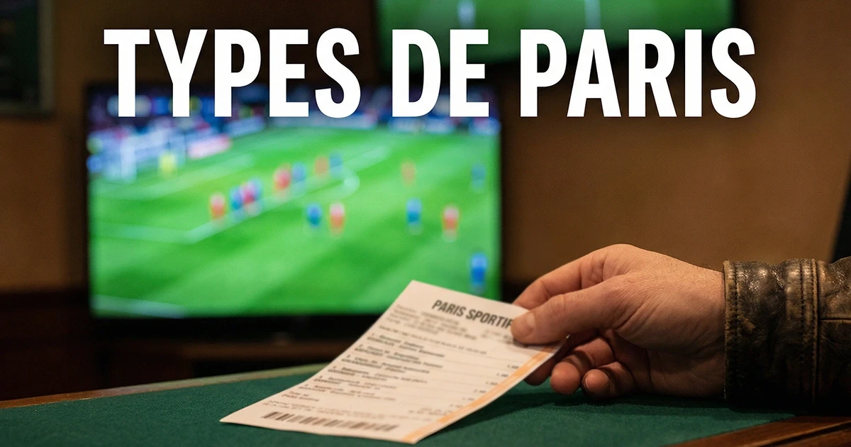 Types de paris sportifs — ticket de pari et écran de live betting
